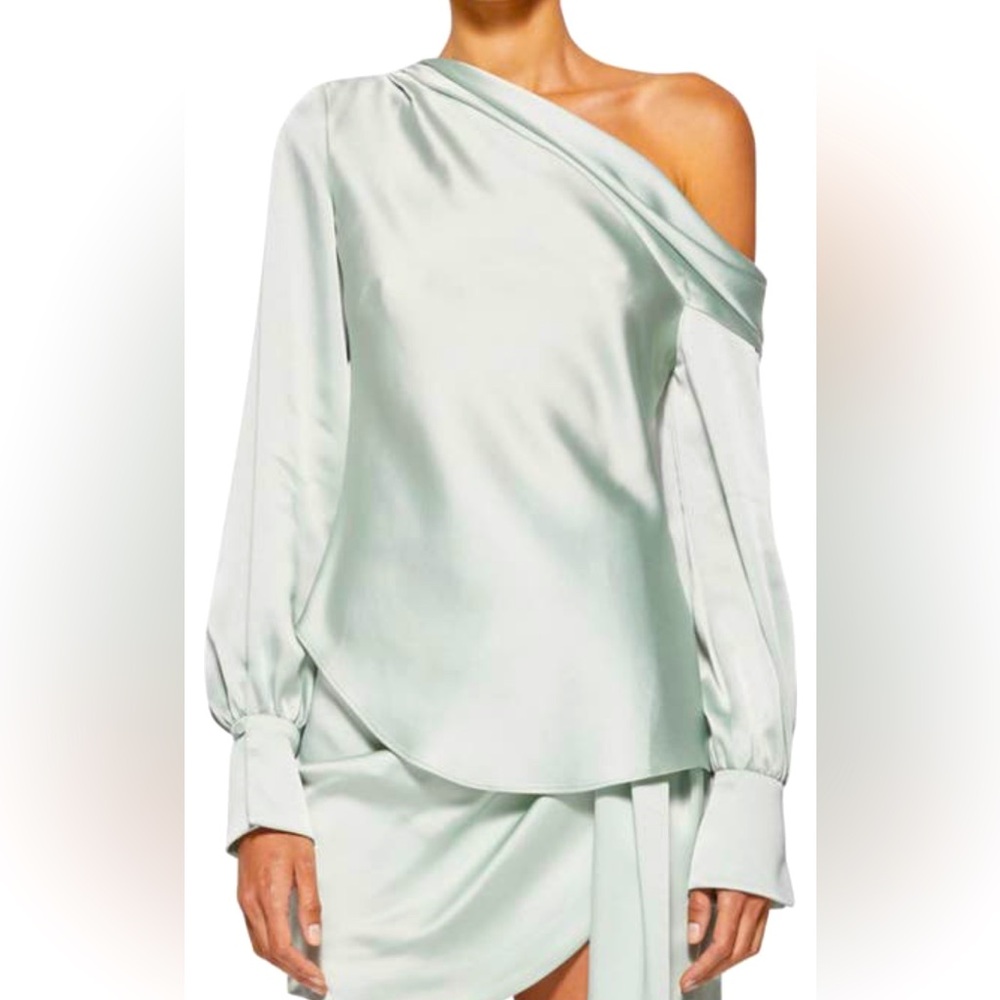 NWT Jonathan Simkhai Off-Shoulder Satin Blouse